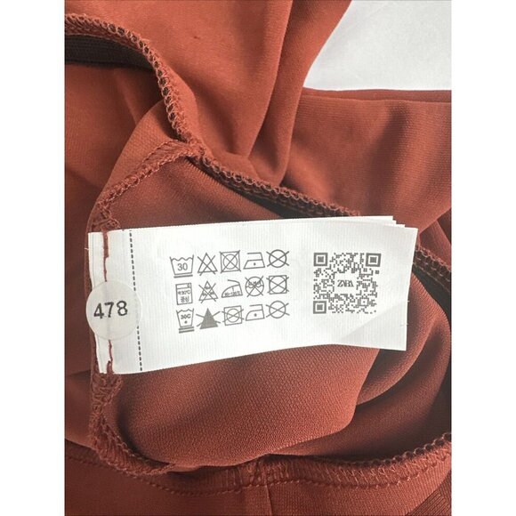 Zara Womens Knit Straight Leg Pants Size S Brown Stretch 5039 369 658 Going‎ Out - Picture 11 of 11